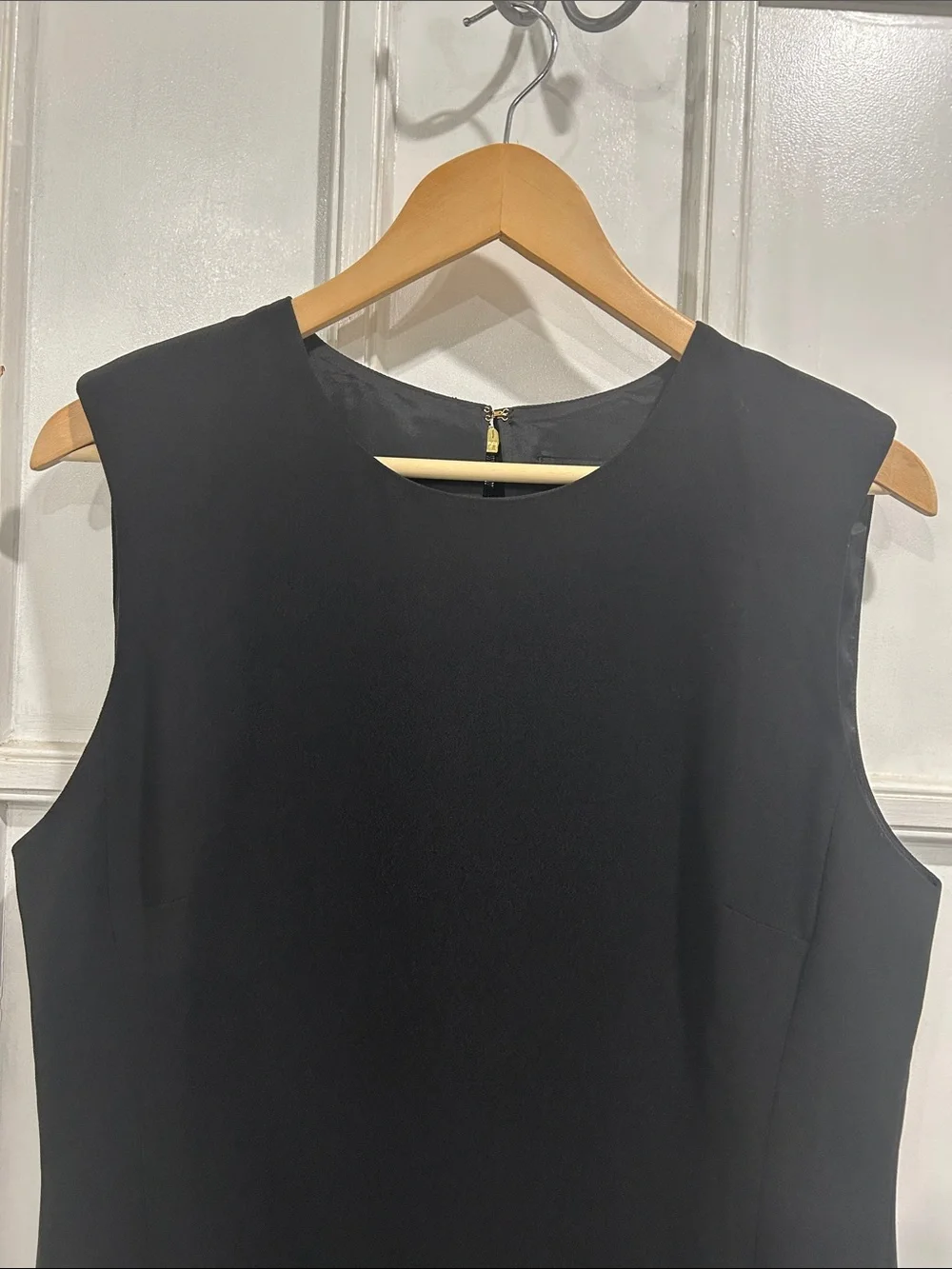 J. Crew Sleeveless Black Sheath Midi Dress in Drapey Crepe - Size 12
